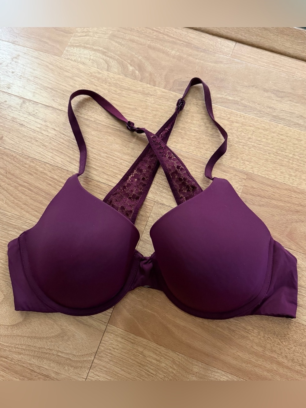 Victoria’s Secret Burgundy Racerback Lace Bra